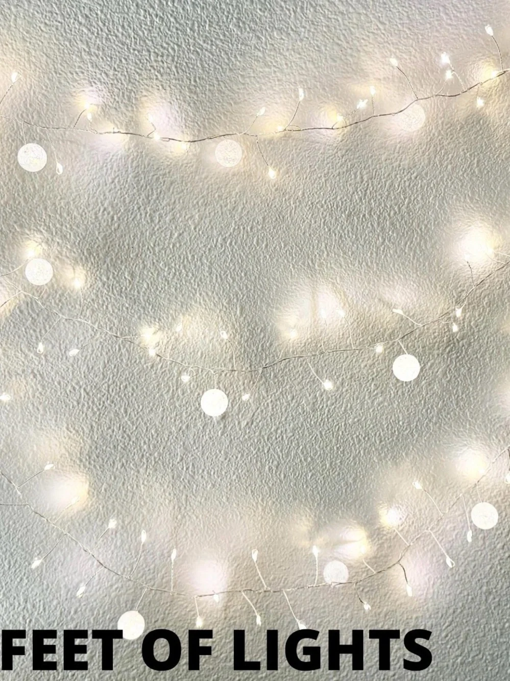 White Crystal Ball Fairy String Lights - Decorative Holiday LED Garland - 10ft